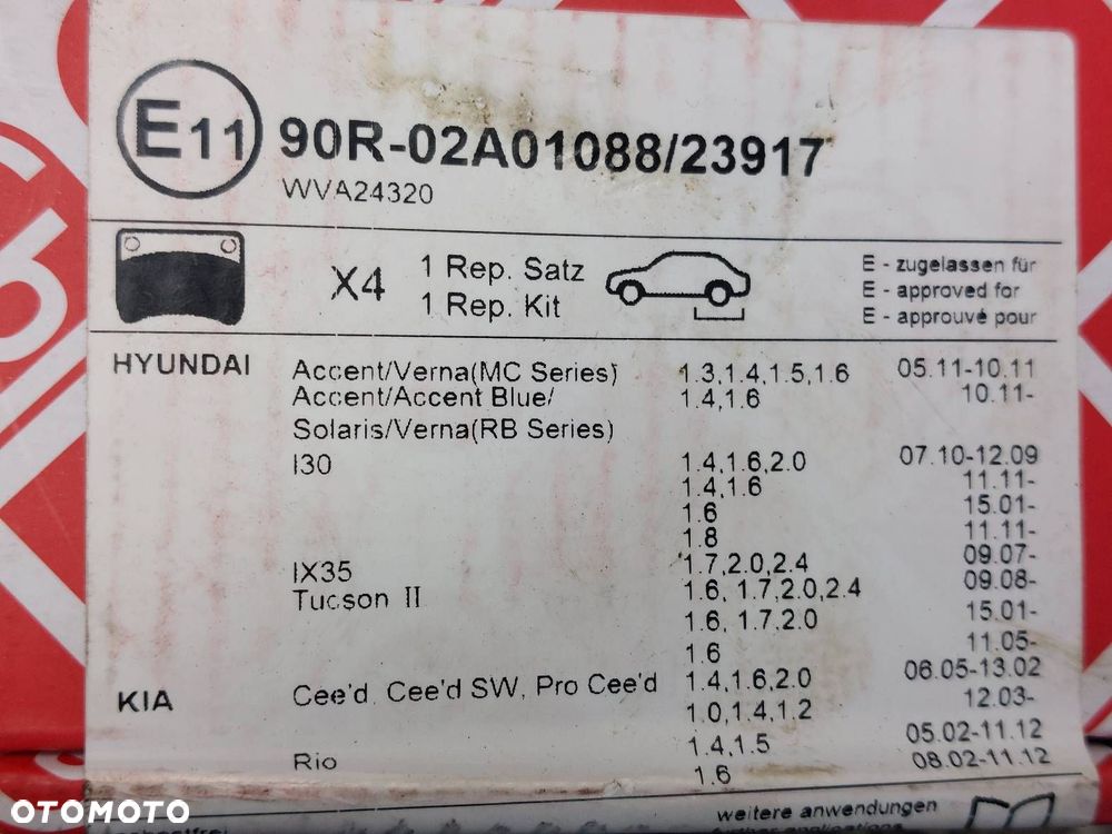 TARCZE HAMULCOWE TYŁ + KLOCKI KIA PROCEED I CEED I FEBI 260mm - 4