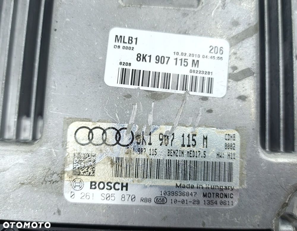 KOMPUTER SILNIKA STEROWNIK AUDI A4 B8 1.8 TFSI 8K1907115M 0261S05870 - 2