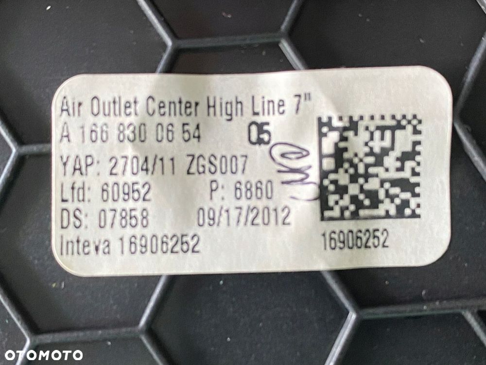 MERCEDES ml gl 166 kratka nawiewu A 1668300654 - 3