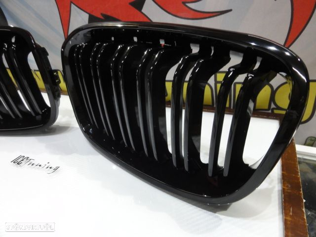 Grelha frontal BMW F20 / F21 11-15 M2 look / dupla lamina preto piano brilhante - 10