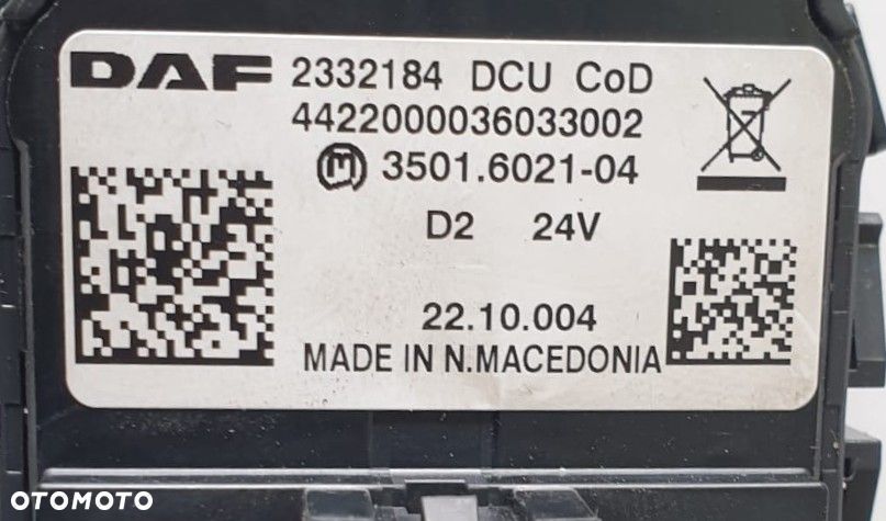 PRZEŁĄCZNIK ELEKTRYCZNY SZYBY DAF XF XG 2332184 - 4