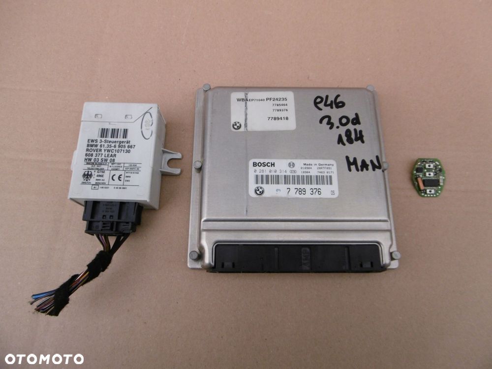 komputer sterownik silnika bmw e46 330d 3.0d 3.0 d m57 184km 7789376 manual - 1