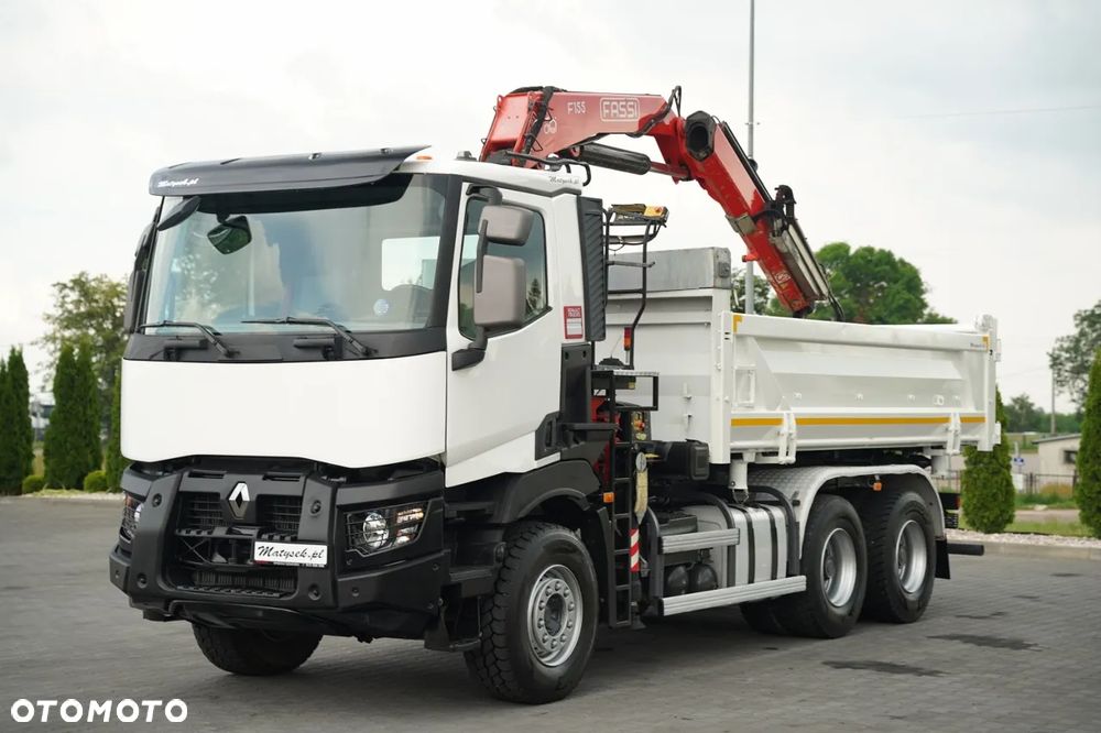 Renault C 430 / 6x4 / WYWROTKA 2 STRONNA / HYDROBURTA + HDS FASSI F155.A0.22 / STEROWANIE RADIOWE / ROTATOR / ŁYŻKA / EURO 6 / - 12