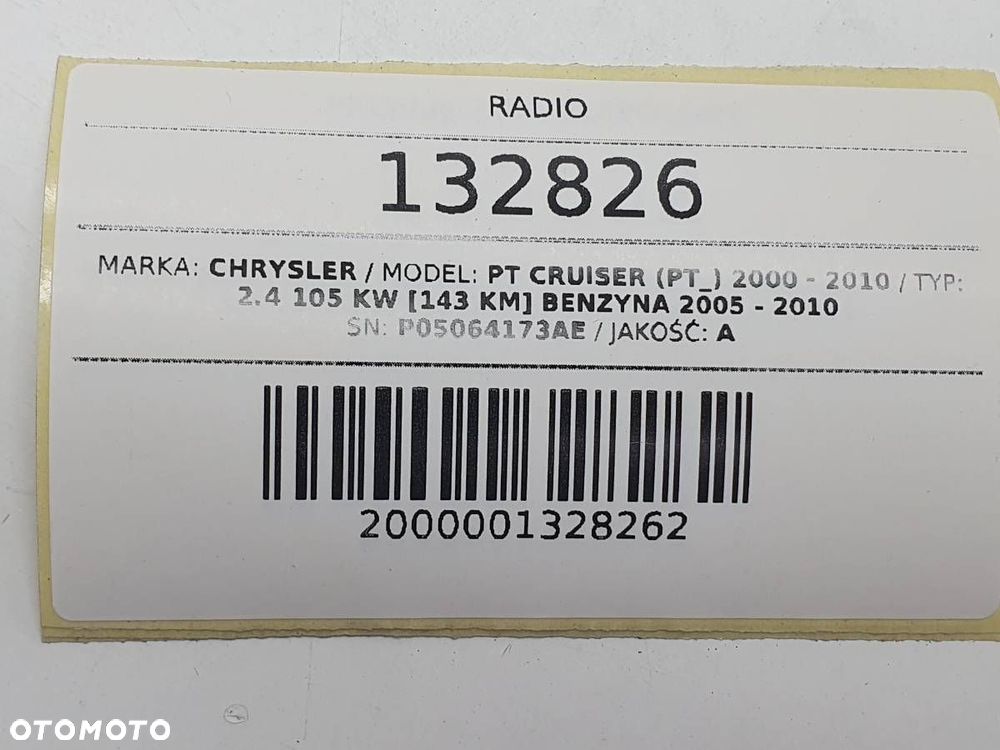 RADIO ODTWARZACZ CD CHRYSLER PT CRUISER LIFT EUROPA P05064173AE - 7