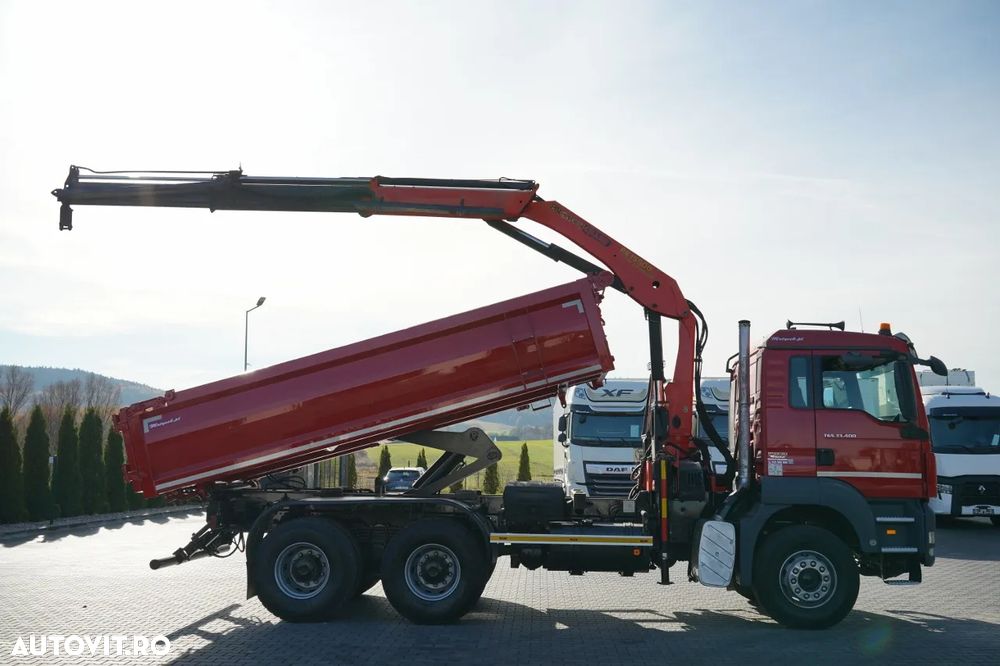 MAN TGS 33.400 / 6x4 / BASCUNĂ CU 2 LATE / BASCUNĂ HIDROBRATĂ + HDS PALFINGER PK 15500 / PILOT / MANUALĂ - 3