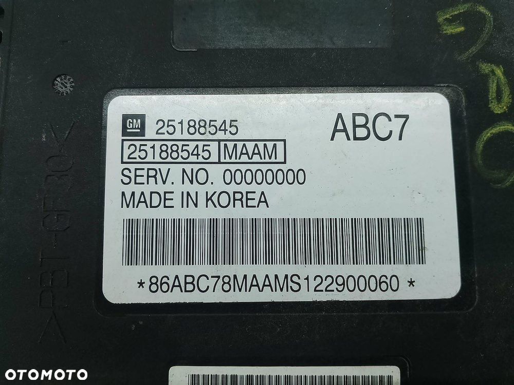 KOMPUTER, STEROWNIK CHEVROLET SPARK II 25188545 1.2 16V - 6