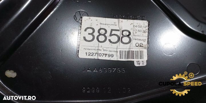 Macara geam stanga spate 3AA839755 Volkswagen VW Passat B7 [2010 - 20 - 2