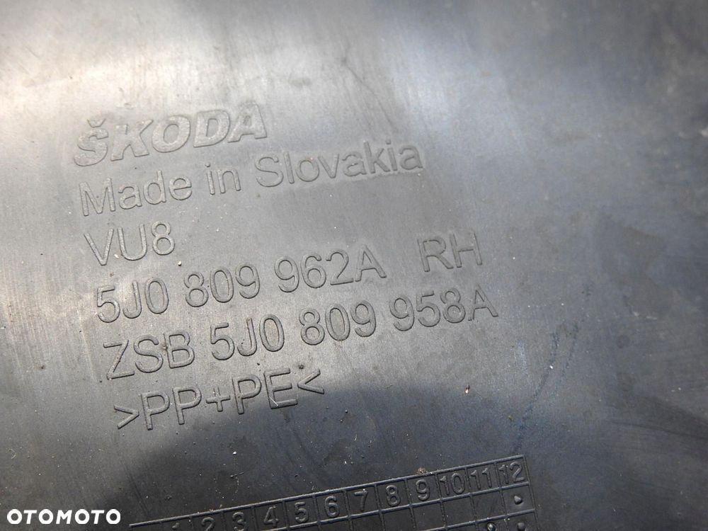 NADKOLE PRAWY PRZÓD SKODA FABIA II 5J0809962A - 6
