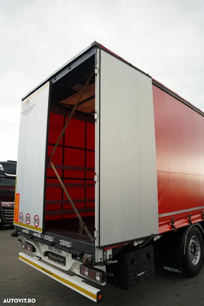 Wielton / CORTINĂ STANDARD / REMORCA DIN OȚEL - 9 M / AXĂ CULISANTĂ / ACOPERIȘ CULISANT / SAF / - 15
