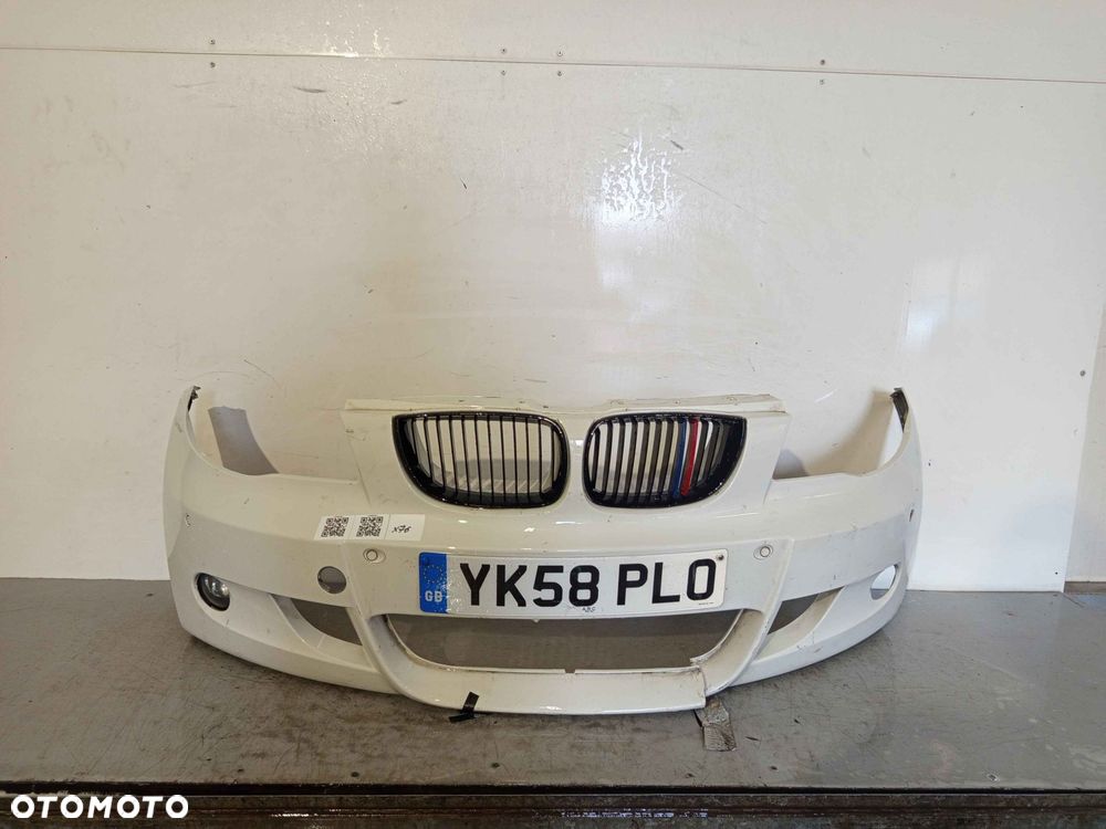 + ZDERZAK PRZÓD PRZEDNI DO BMW SERII 1 E87 M POWER M PAKIET ALPINWEISS BIAŁY PDC CZUJNIKI HALOGENY - 1