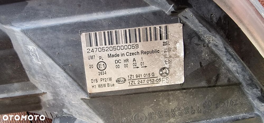 LAMPA PRZÓD Przednia PRAWA/LEWA BI-XENON SKRĘTNY SKODA OCTAVIA II Lift 1Z1941015G 1Z1941016G - 9