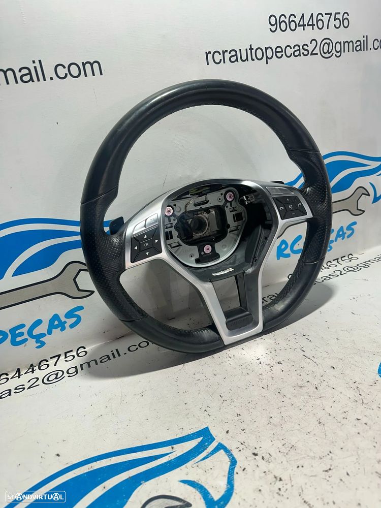 .Volante Guiador Pele Pele Perfurada Multifunções Comandos Original AMG Mercedes Benz Flat Bottom W212 W204 W218 R172 - 1