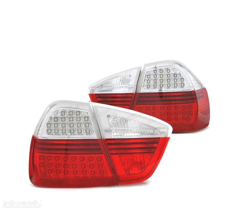 FAROLINS TRASEIROS LED BMW E90 05-08 LED VERMELHO BRANCO - 2