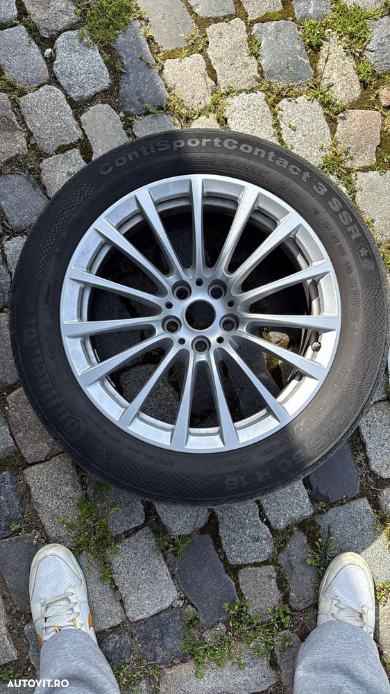 Set 4 Jante Originale BMW OEM R18 5x112 ET30 + TPMS + Anvelope Continental RunFlat G11 G12 G30 - 10