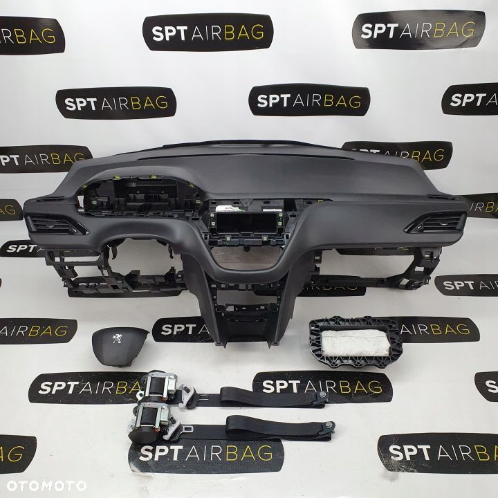 PEUGEOT 208 DESKA ROZDZIELCZA KONSOLA KOKPIT PULPIT PODUSZKI AIRBAG AIR BAG PASY KIT SET - 1