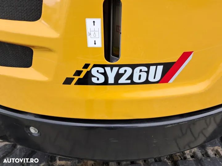 Sany sy26u miniexcavator cu doua cupe si lama tip buldozer - 6