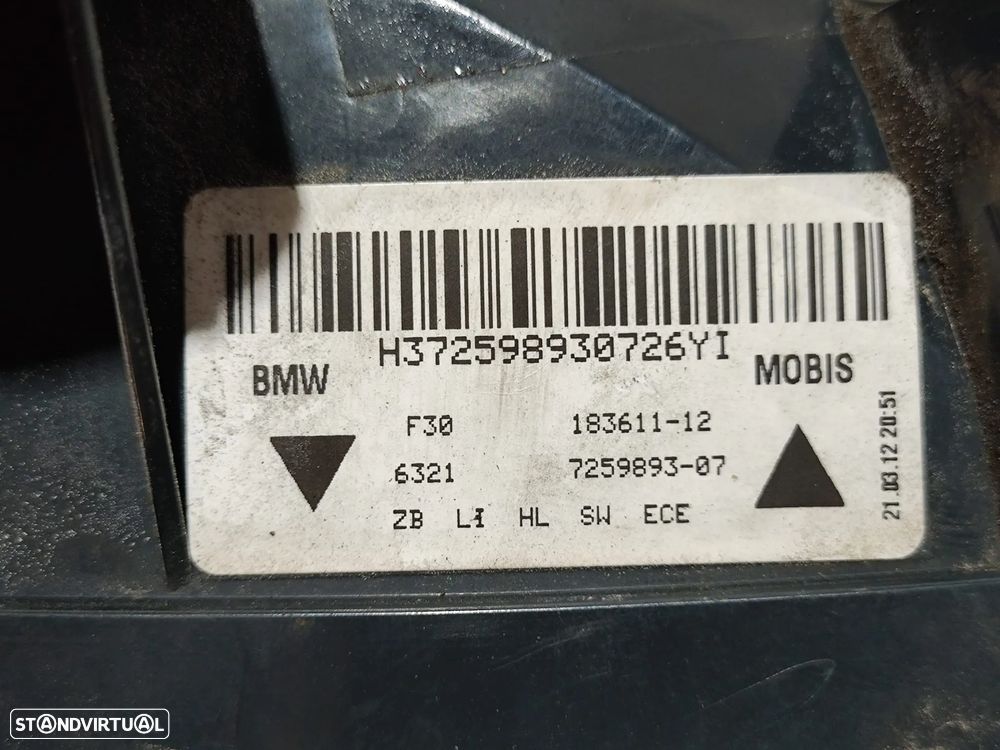 Farolim Farolins Led Traseiros Trás Esquerdo Direito BMW Serie 3 F30 Sedan Carro - 7
