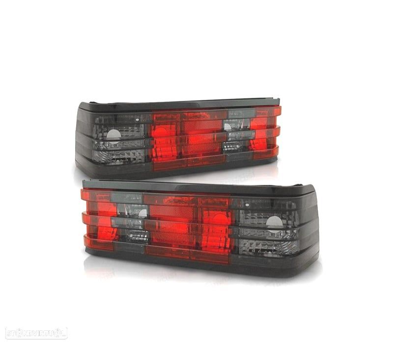 FAROLINS TRASEIROS MERCEDES 190 W201 82-93 VERMELHO CINZA - 1