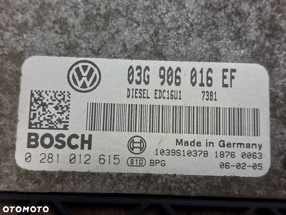ZESTAW STARTOWY GOLF PLUS 1.9 TDI 03G906016EF 0281012615 1K0920862K - 2