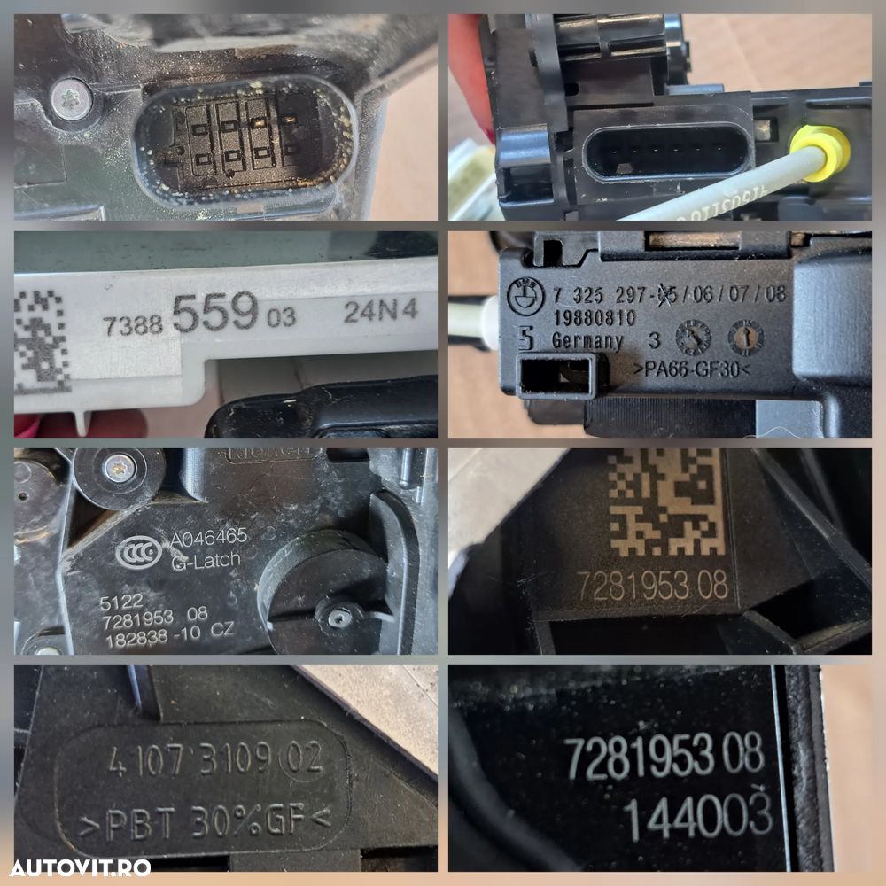 Broasca soft close fata spate st dr haion balamale haion suport maner exterior usa stanga cu tija instalatie electrica usa fata spate st dr Bmw SERIA 7 X5 X6 G11 G12 F15 F16 F85 F86 - 3
