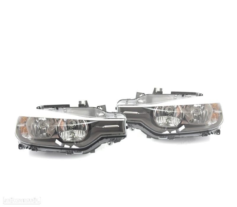 FARÓIS BMW F30 F31 11-15 FUNDO PRETO - 1