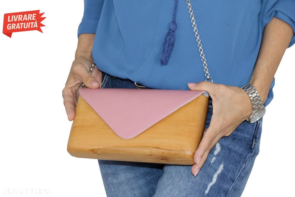 Geanta Lemnia Roz Nude- livrare gratuita - 15