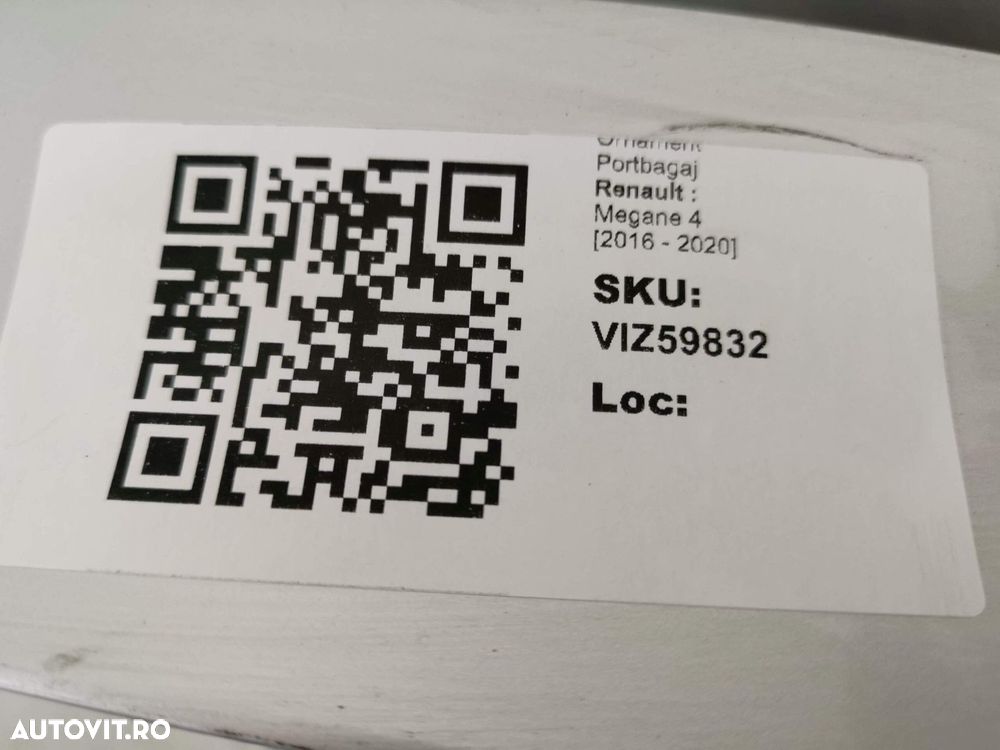 Ornament Portbagaj Renault  Megane 4 2016 2017 2018 2019 2020 Original - 8
