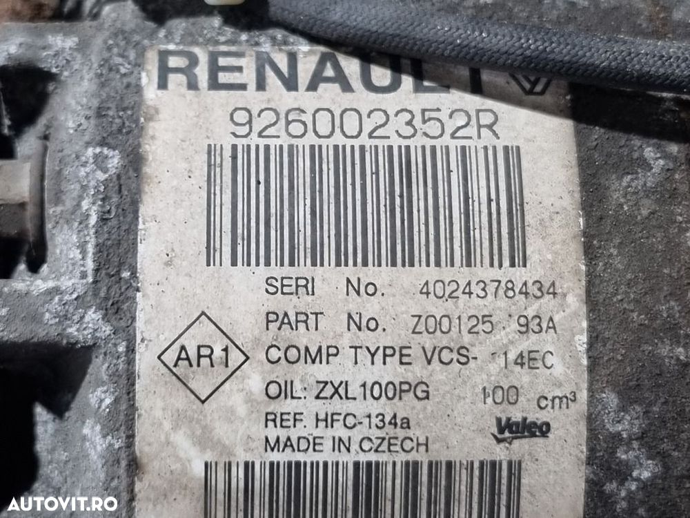 Compresor clima Renault Captur 1.5 DCI 2013 - 2017 90CP 	K9K (1513) Diesel 926002352R - 4