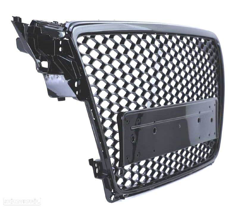 GRELHA FRONTAL AUDI A4 B8 08-11 PRETO BRILHANTE LOOK RS - 2