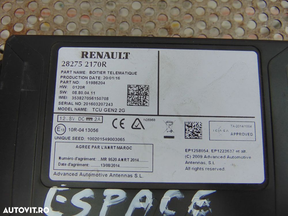 Modul confort Renault Espace 5 cod 282752170r - 2