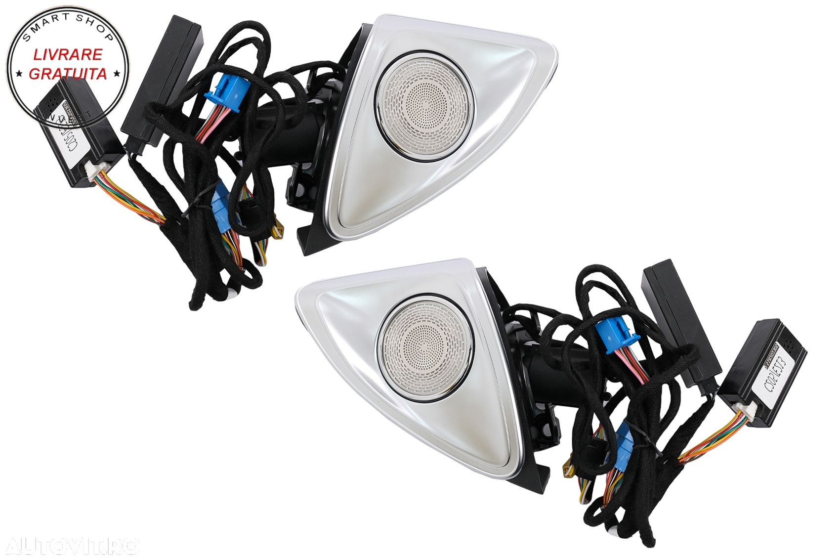 Pachet Grile de aerisire Ornament Difuzor Tweeter LED rotativ 4D 64 culori Mercede- livrare gratuita - 2
