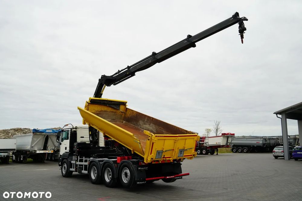 MAN TGS 32.400 / 8x4 / TRIDEM / WYWROTKA 2 STRONNA / HYDROBURTA / BORDMATIC + HDS HIAB 188 E-3D / ROTATOR  / PILOT / EURO 6 - 3