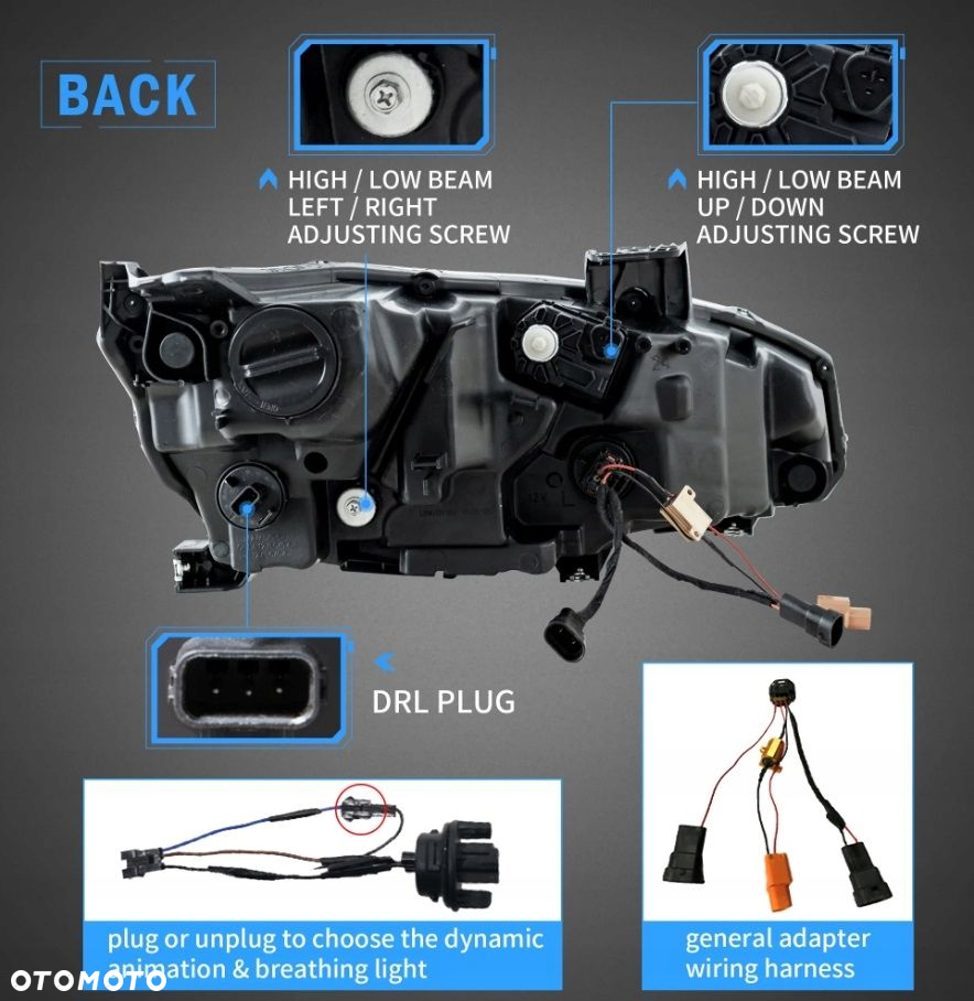 Reflektor Lampa kpl Vland Full Led Neon Tuning Honda Civic X 10 2016-2021 - 12