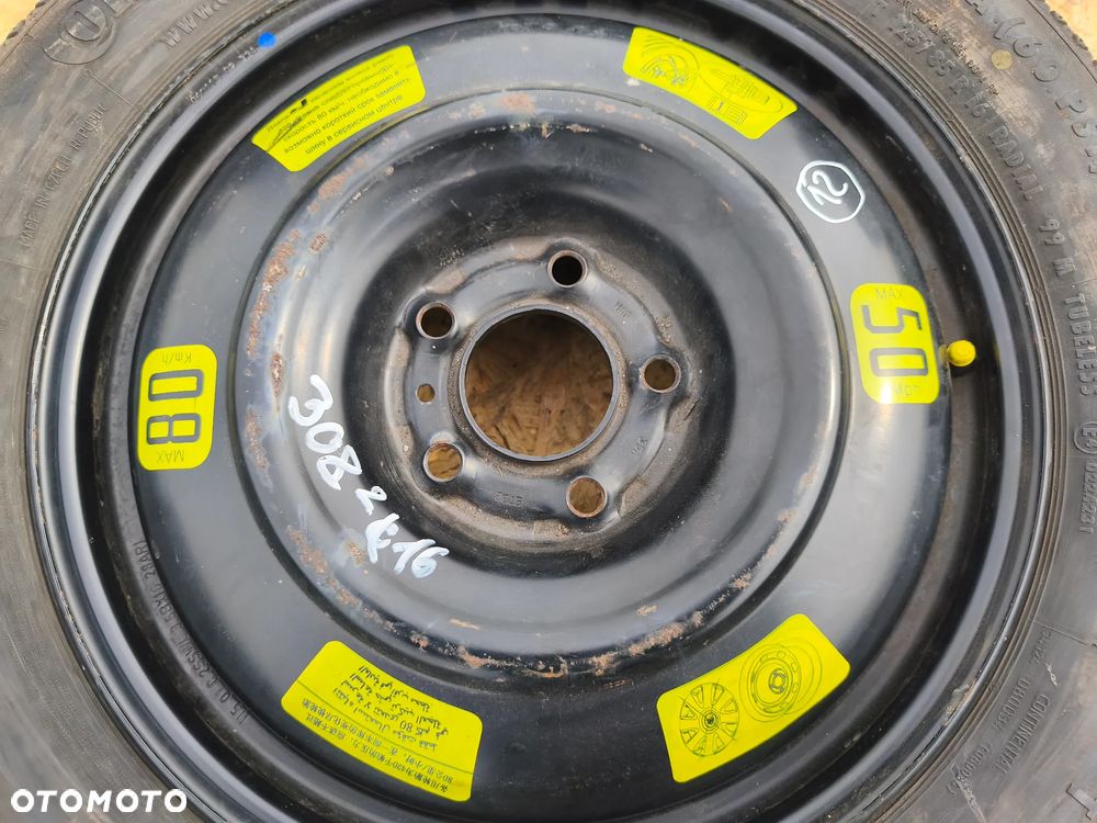 KOŁO DOJAZDOWE ZAPASOWE PEUGEOT 308 CITROEN 16 CALI 5X108 - 2