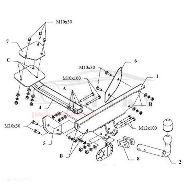 Hak Holowniczy Odkręcany Do Fiat Punto Hatchback 1993-1999 - 3
