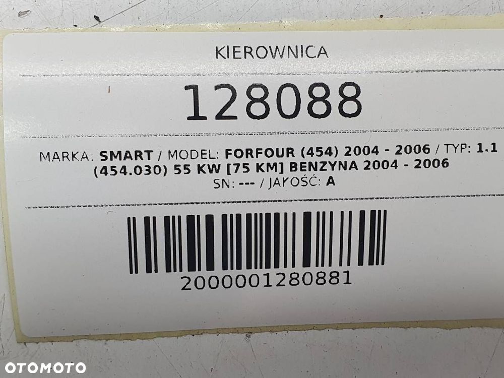 KIEROWNICA AIRBAG PODUSZKA SMART FORFOUR 454 EUROPA KOMPLET - 10