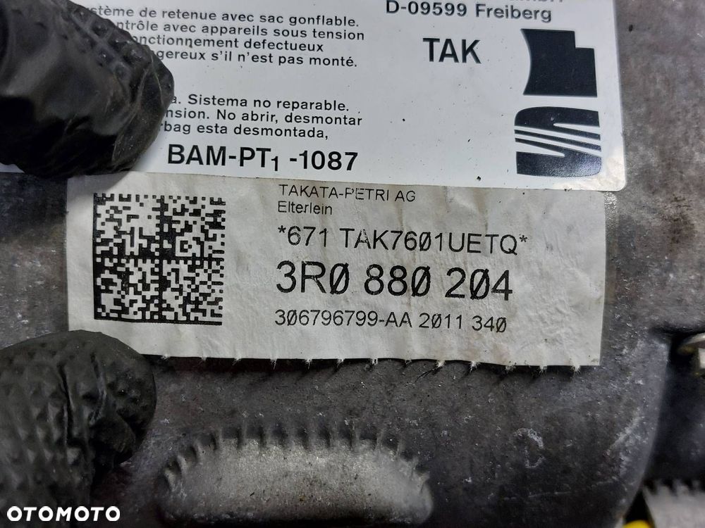 ZESTAW AIRBAG KOKPIT DESKA MODUŁ PODUSZKI PASY SEAT EXEO I 3R0880201C - 10