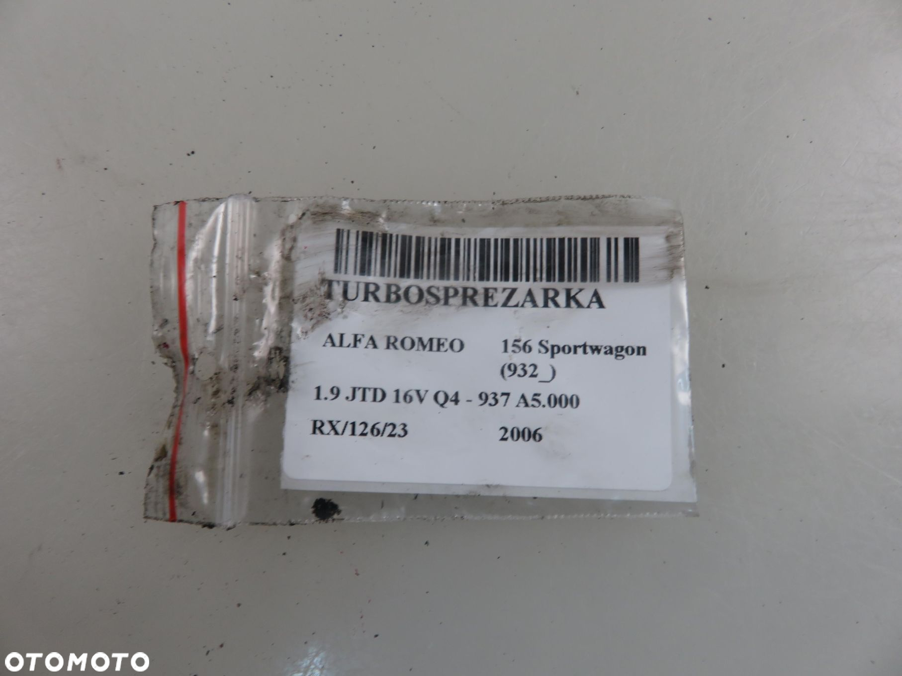 TURBOSPRĘŻARKA ALFA ROMEO 156 1.9 JTD 16V Q4  55200925 937 A5.000 - 12
