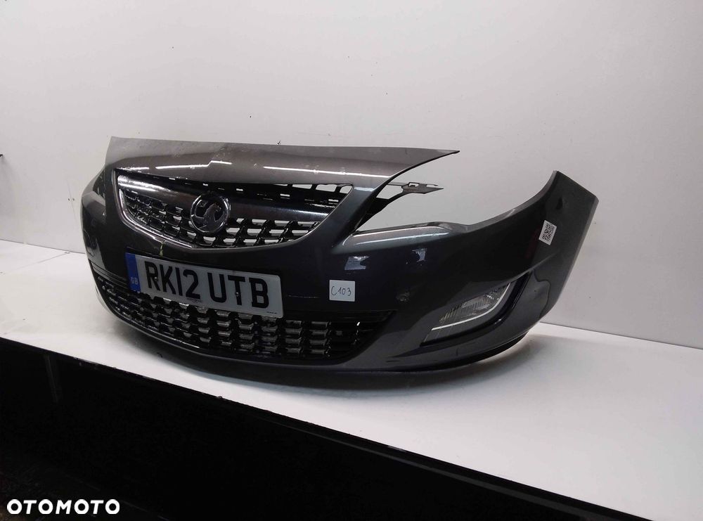 ^ ZDERZAK PRZÓD PRZEDNI OPEL ASTRA J 4 IV Z177 SZARY GRAFITOWY HALOGENY USZKODZONY ! - 2