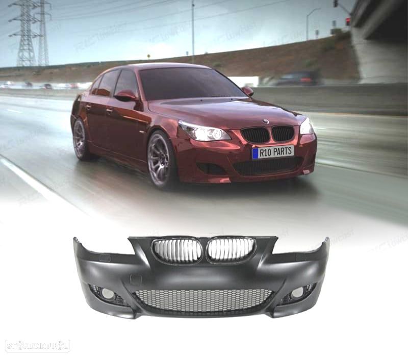 PARA-CHOQUES + GRELHAS FRONTAIS BMW E60 03-07 LOOK M5 PRETO SRA - 1