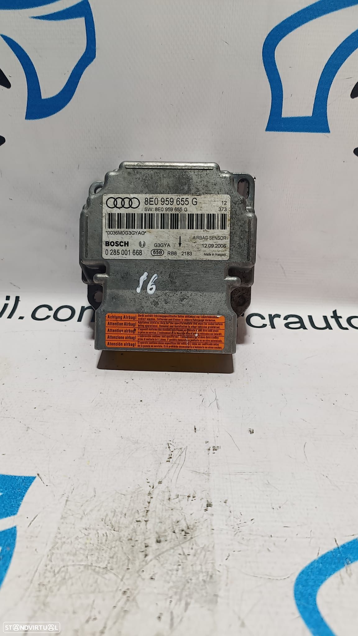 CENTRALINA ECU MODULO AIRBAG AUDI A4 B7 8E0959655G 8E0959655 0285001668 BOSCH - 1