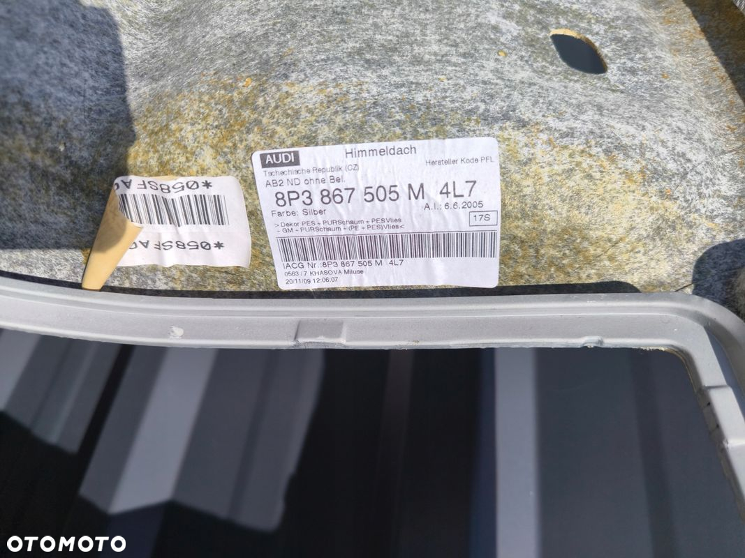 PODSUFITKA AUDI A3 8P 3 -DRZWI 8P3867505M 4L7 SILBER ! *3* - 12