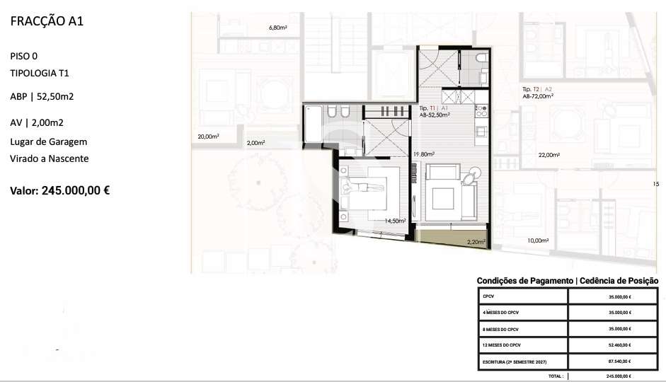 Apartamento T1 - Canidelo - Grande imagem: 4/6