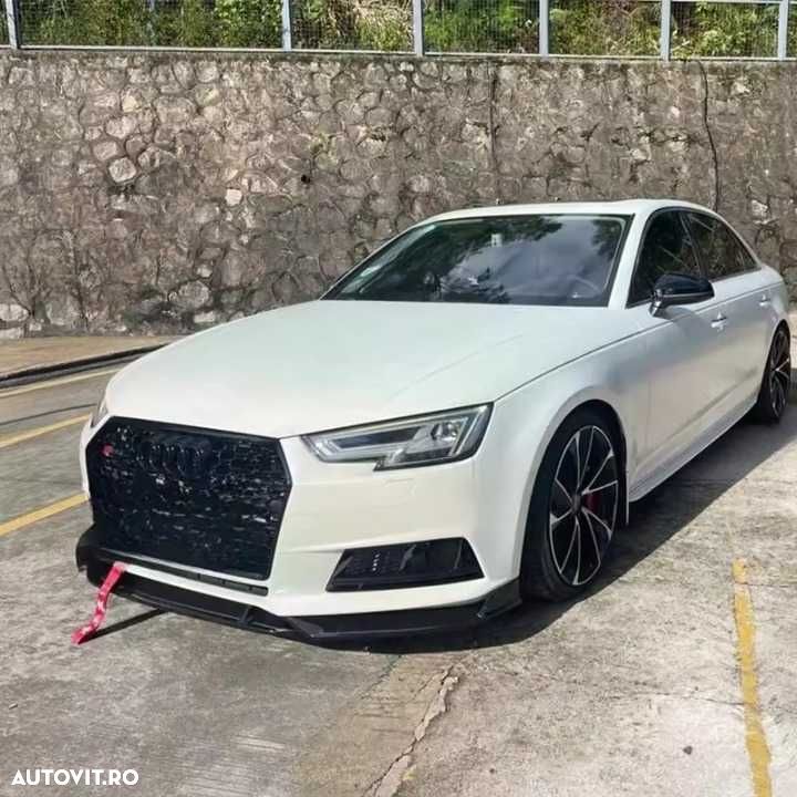 Lip Prelungire Extensie Bara Fata Audi A4 B9 Sline 17-19, Negru Lucios - 5