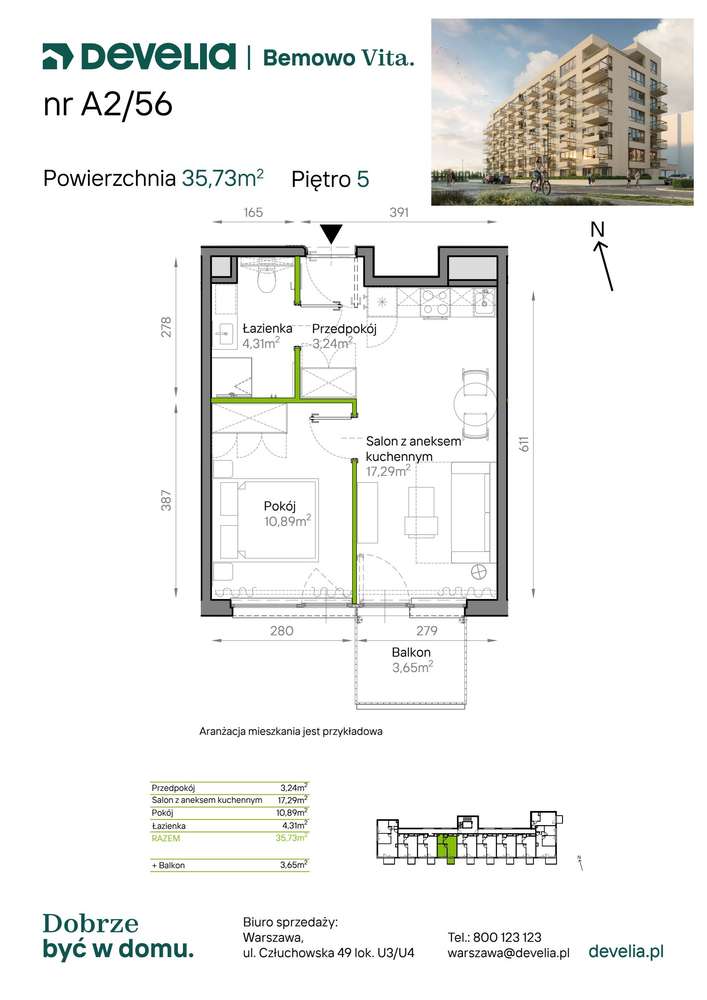 2-pokojowe mieszkanie 35m2 + balkon Bez Prowizji - Pełny obrazek: 2/17