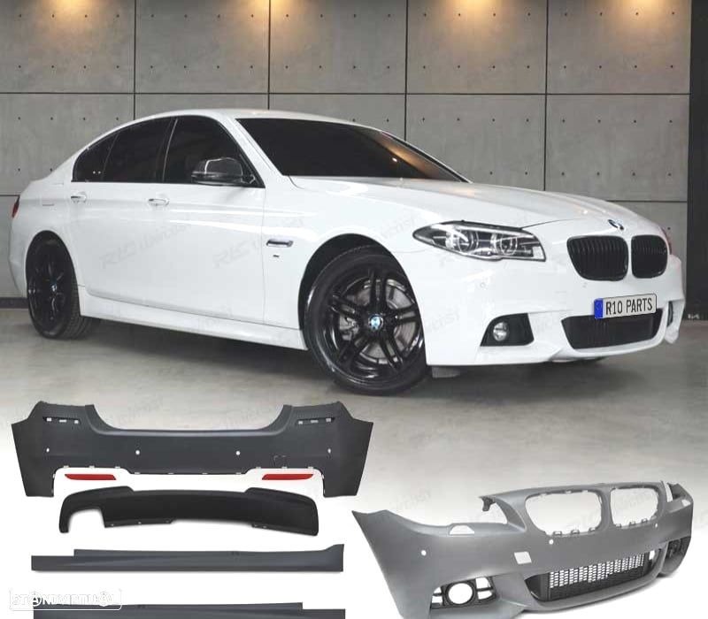 KIT CARROÇARIA BMW F10 13-17 COM PDC + LAVA-FARÓIS LOOK M - 1