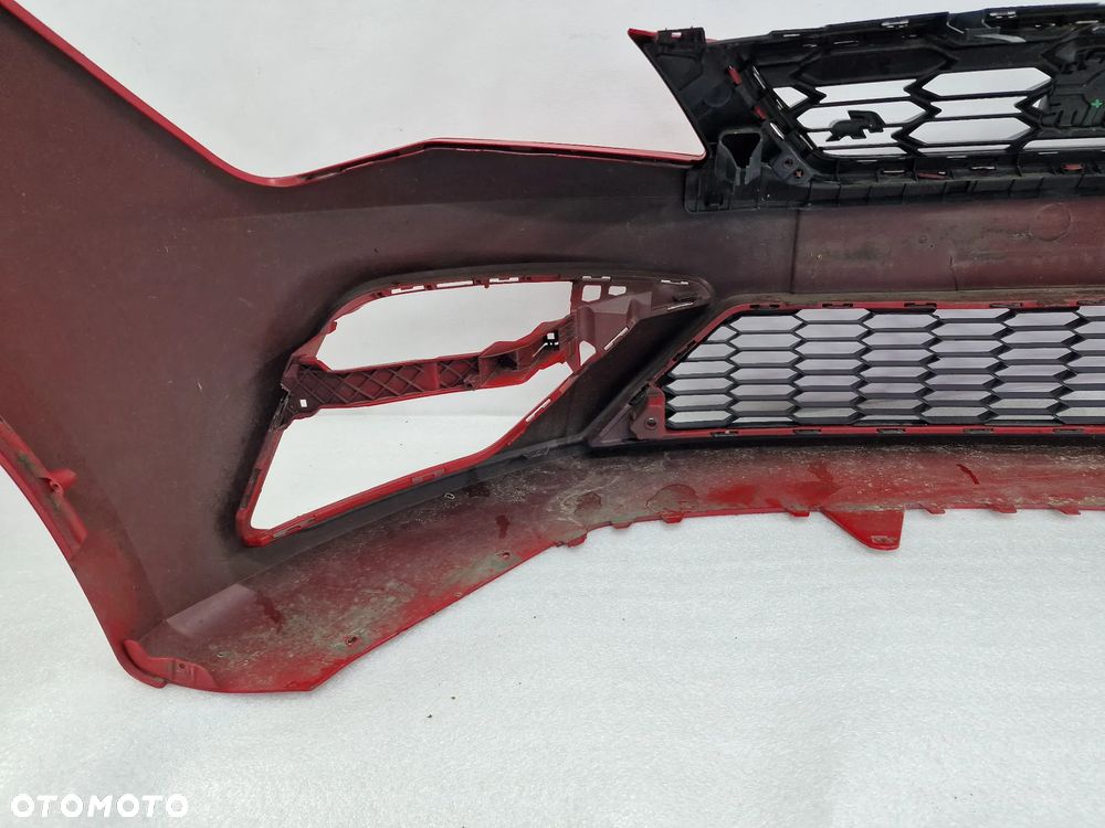 SEAT LEON 3 III 5F0 LIFT FR 16- KOMPLETNY ZDERZAK PRZEDNI PRZÓD + GRILL + KRATKA ŚRODKOWA , ŁADNY , KOLOR CZERWONY , NR 5F0807221AB / 5F0807221AJ , NR AUKCJI NZ971 - 29
