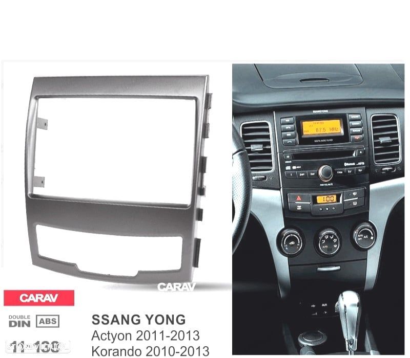 MOLDURA ADAPTADOR PRETO PARA RADIO 2-DIN SSANGYONG ACTYON 11-13 KORANDO 10-13 - 2