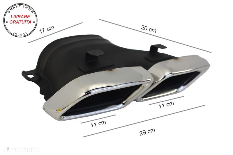Bara Spate cu Ornamente tobe Crom Mercedes C-Class W205 Limousine (2014-2020) C63 - livrare gratuita - 13