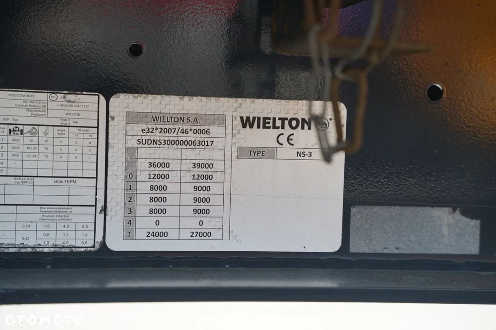 Wielton FIRANKA / MEGA / DACH PODNOSZONY / SYSTEM BDE - ROZSUWANE SŁUPKI / SAF - 27